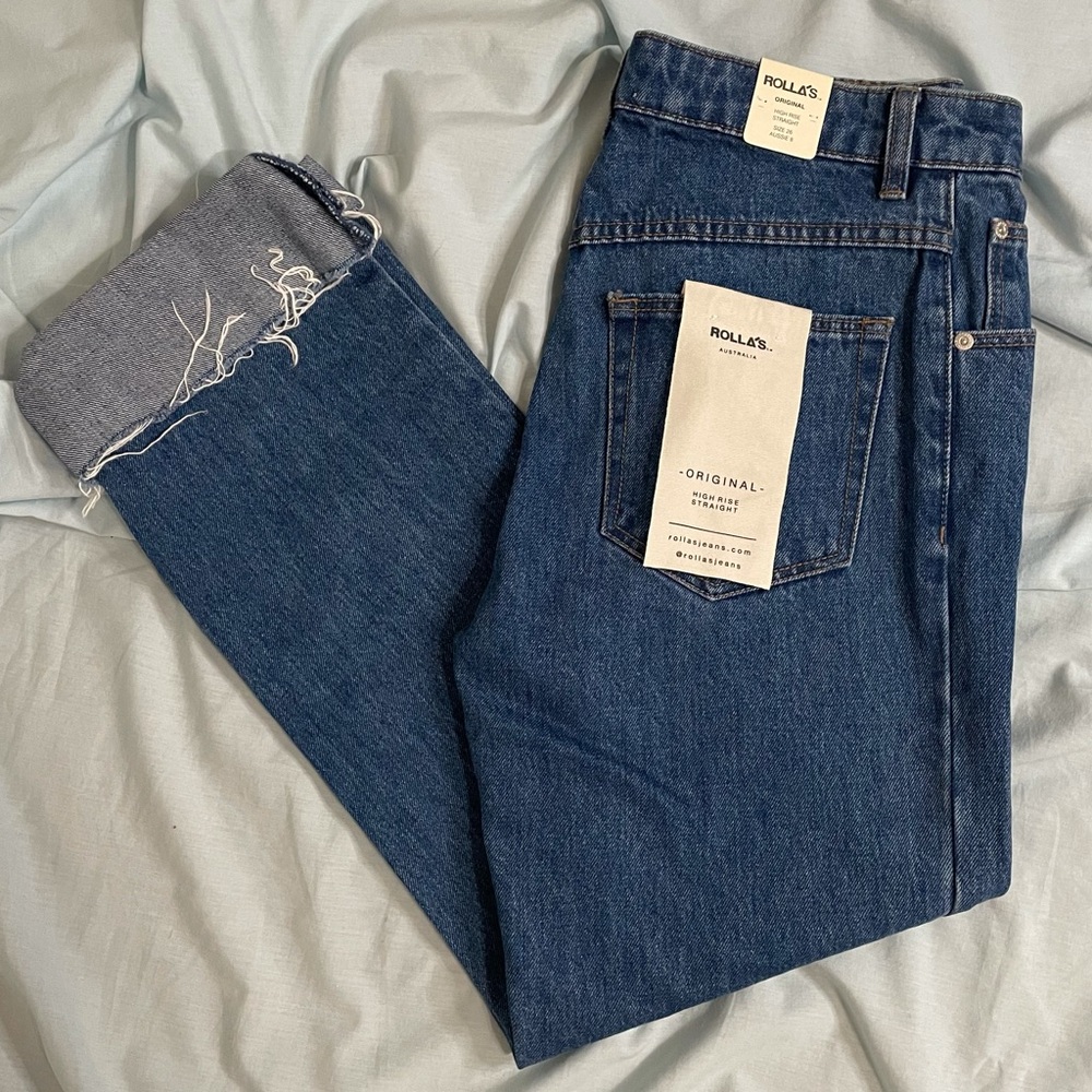 NWT ROLLA’S high rise straight leg jeans